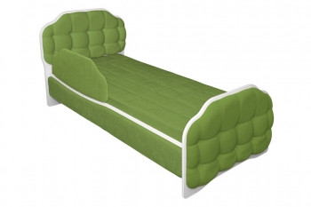 Кровать 190 Атлет Lux 76 Зелёный (мягкий бортик) в Кудряшовском - kudryashovskij.mebel54.com | фото