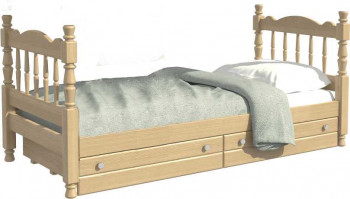 Кровать одинарная Аленка из массива сосны 800*1890 Сосна в Кудряшовском - kudryashovskij.mebel54.com | фото