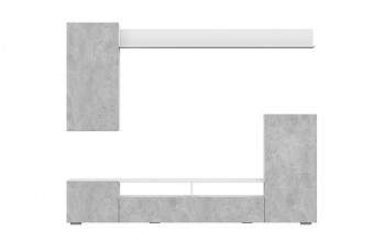 Мебель для гостиной МГС 4 (Белый/Цемент светлый) в Кудряшовском - kudryashovskij.mebel54.com | фото