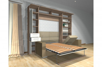 Шкаф-кровать с диваном Каролина в Кудряшовском - kudryashovskij.mebel54.com | фото